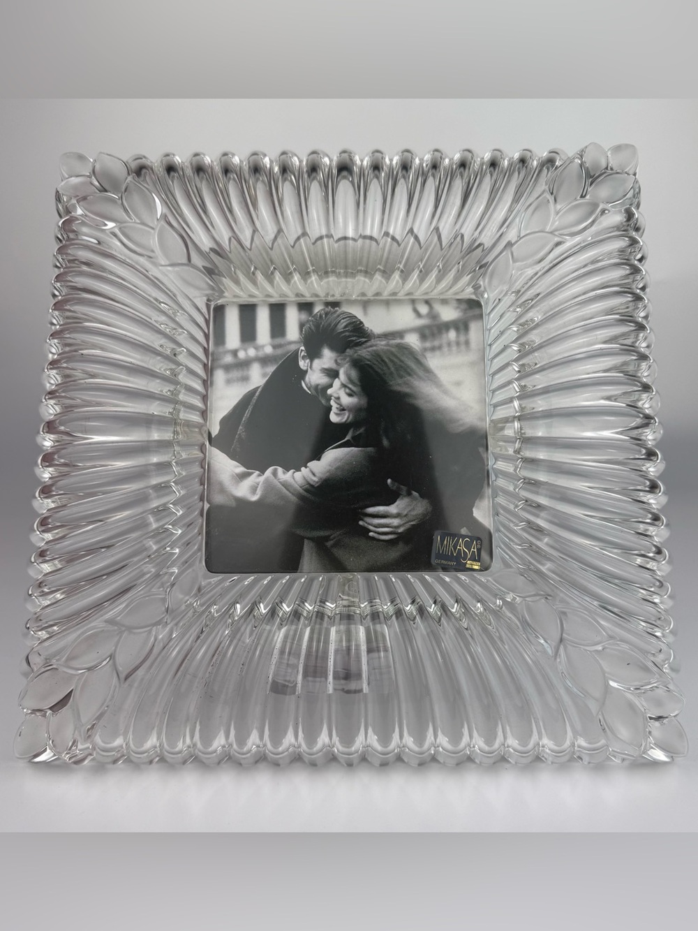 Vintage Mikasa 11x11 Crystal Glass Square Photo Frame photo Frame 5x5 pic NEW